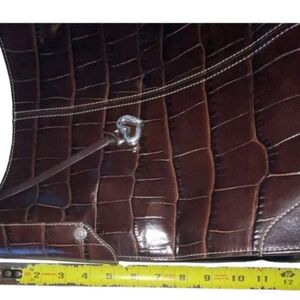 Vintage Brighton Endora Brown Croc Embossed Leather Shoulder Bag